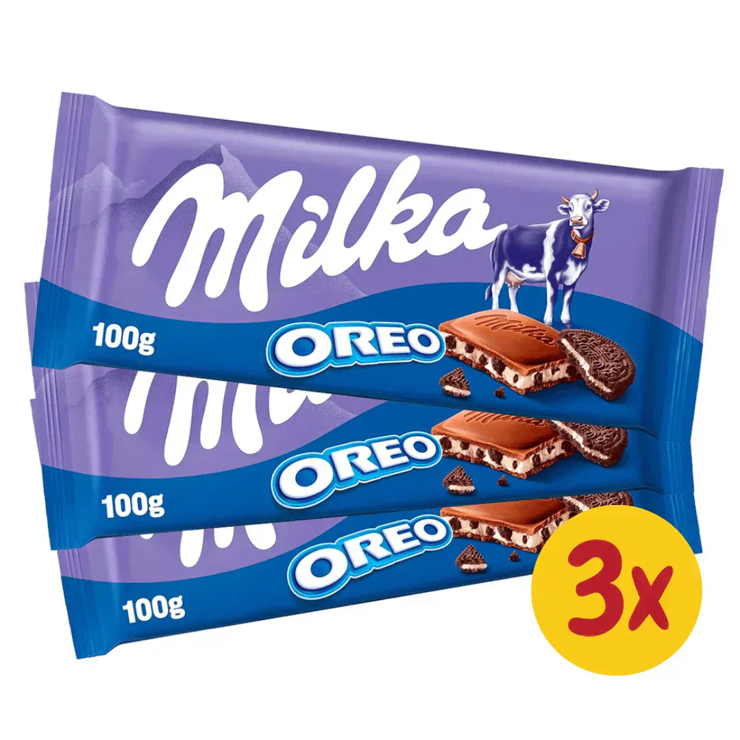 Kit 3 Barras de Chocolate Milka Oreo 100Gr