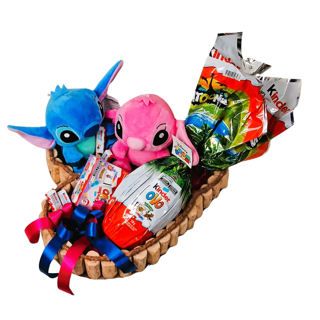 Cesta de Presente Stitch & Angel – Especial Kinder