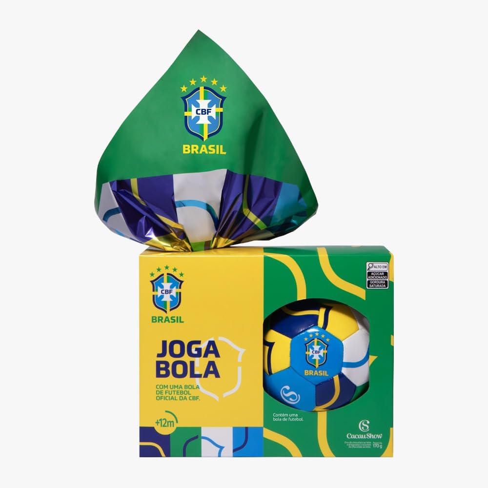 Ovo de Páscoa Cacau Show Seleção Brasileira Copa Hexa Bola CBF 170g