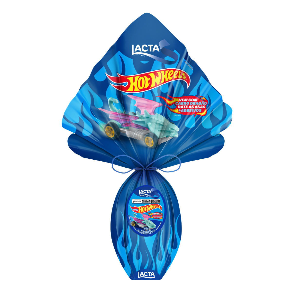 Ovo de Páscoa Lacta Hot Wheels Infantil Chocolate ao Leite 166g