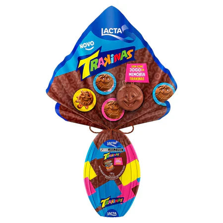 Ovo de Páscoa ao Leite Trakinas com Biscoito Lacta 190g Vem com Brinquedo Espirra Água